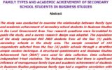 Family Types and Academic Achievement of Secondary School Students in Business Studies